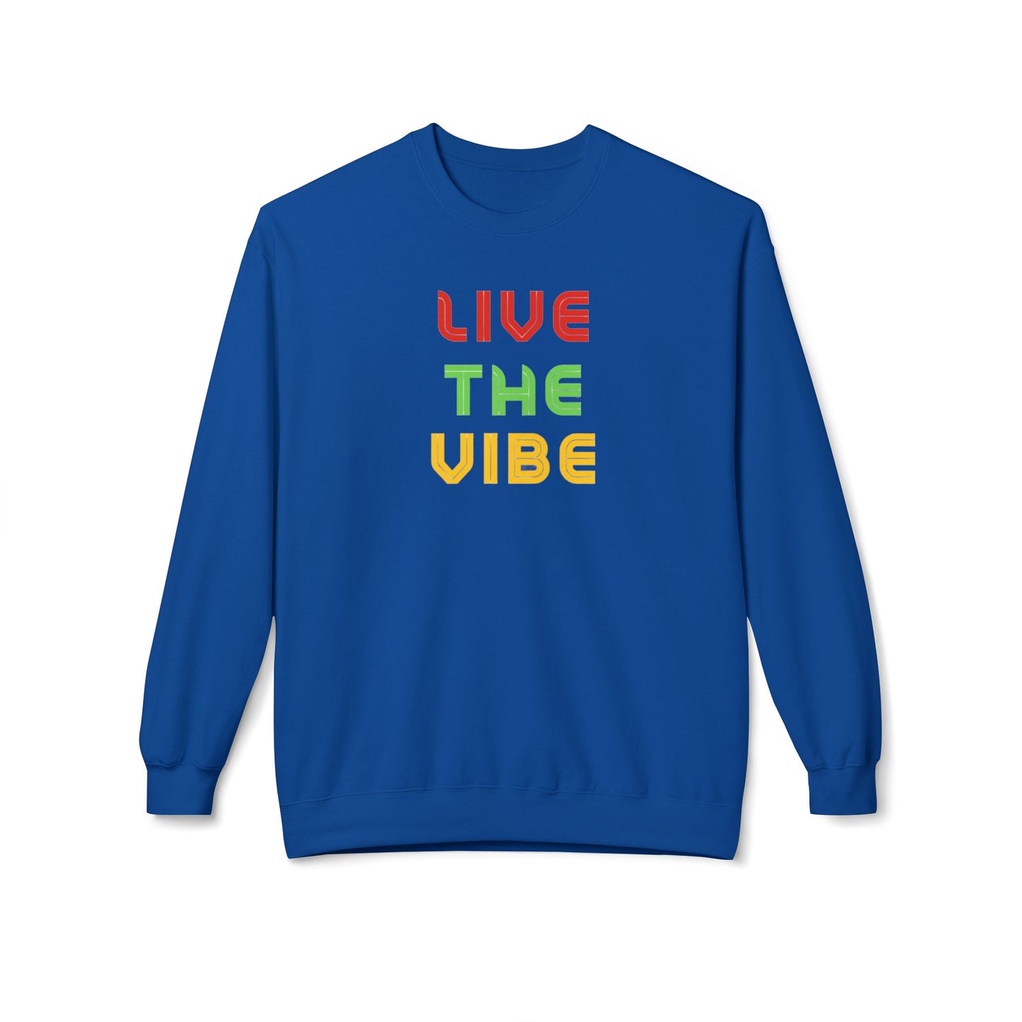 Begetter's Unisex Midweight Softstyle Fleece Crewneck Sweatshirt - Live The Vibe Sweatshirt