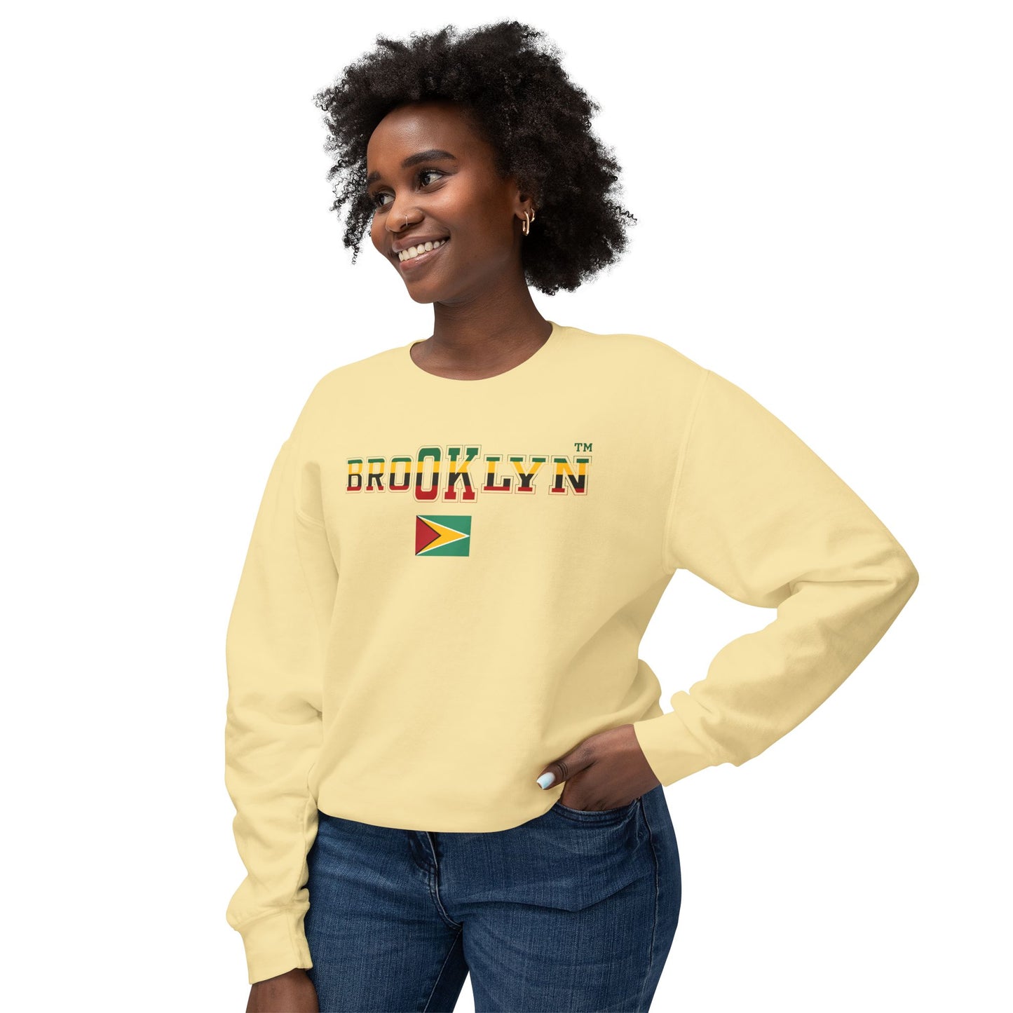 Guyana Unisex Lightweight Crewneck Sweatshirt