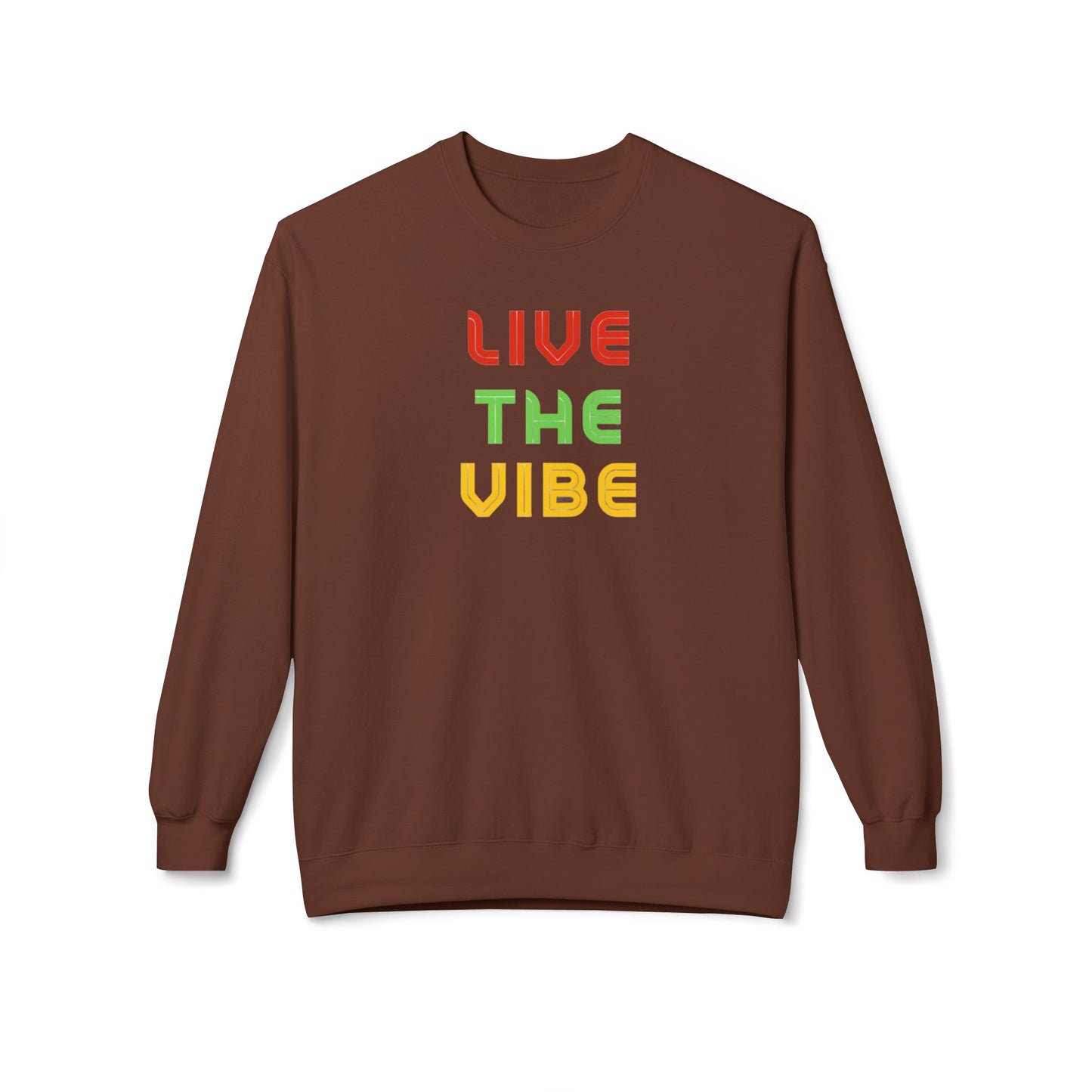 Begetter's Unisex Midweight Softstyle Fleece Crewneck Sweatshirt - Live The Vibe Sweatshirt