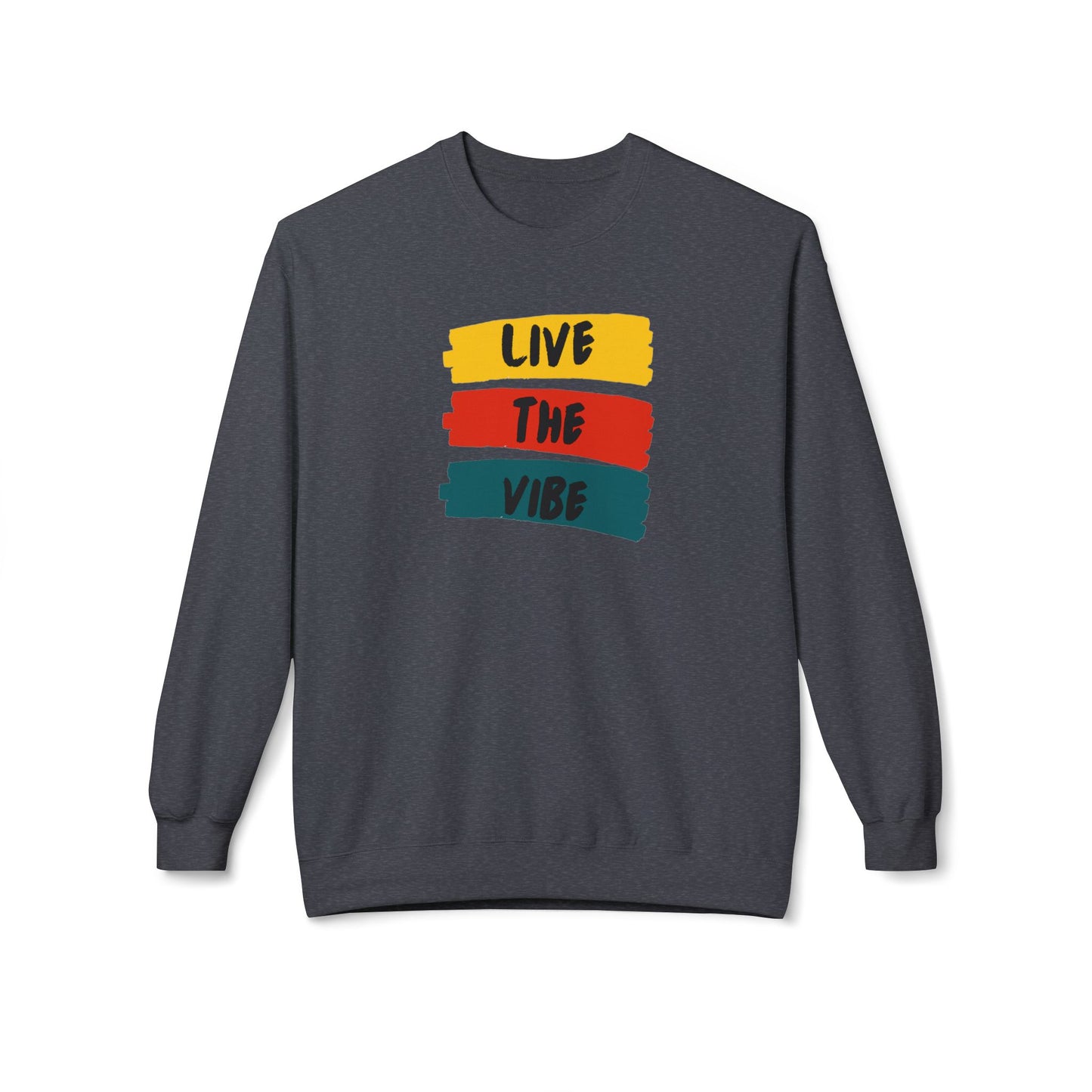 Begetter's Unisex Midweight Softstyle Fleece Crewneck Sweatshirt - Live The Vibe Sweatshirt