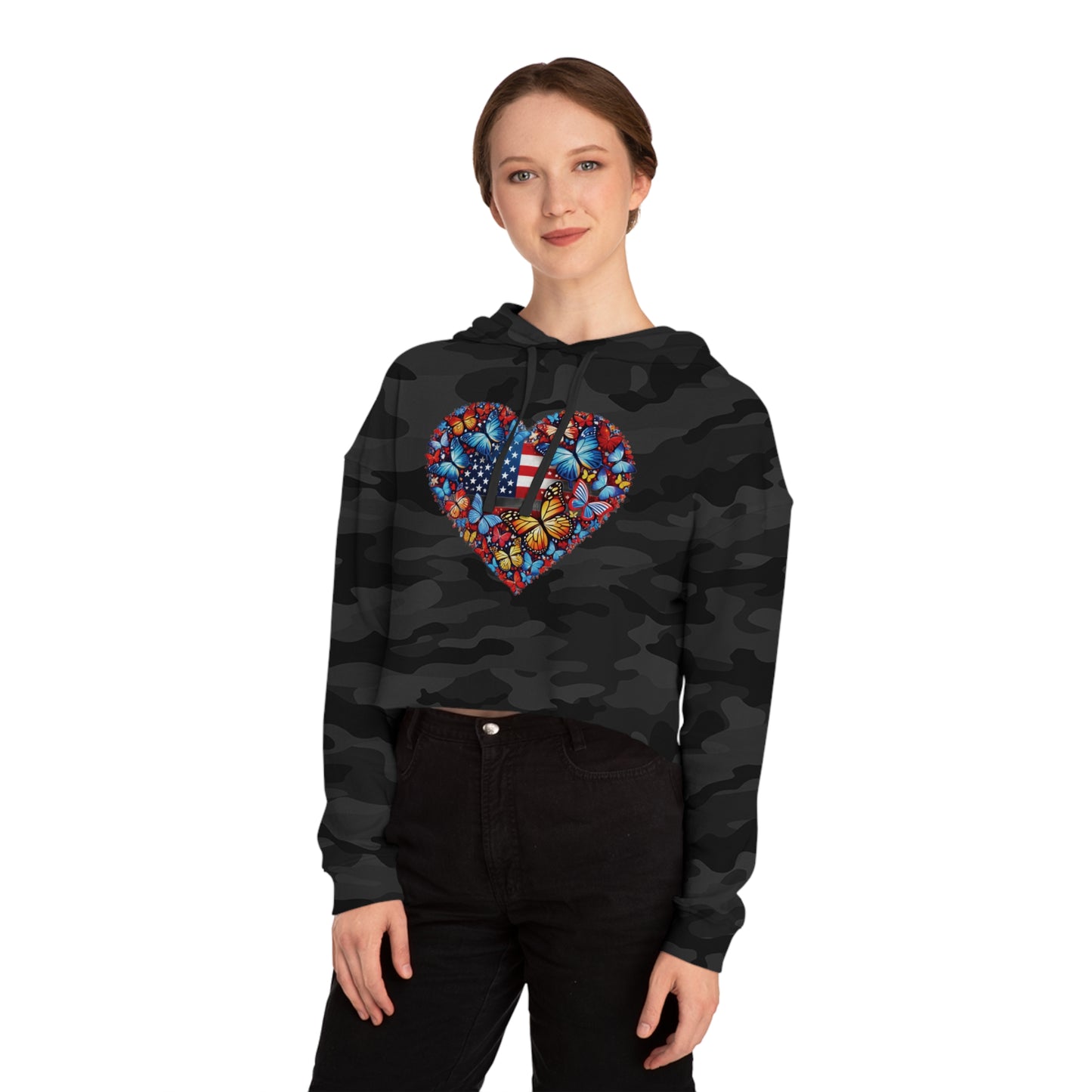 Women’s Cropped Butterfly's Heartland Hooded Sweatshirt