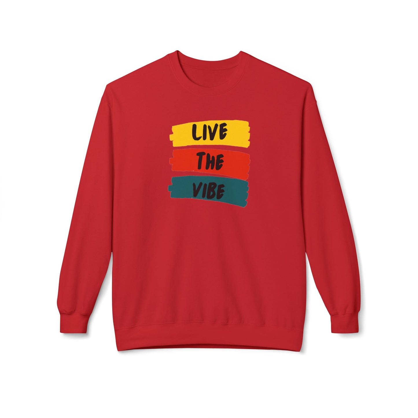 Begetter's Unisex Midweight Softstyle Fleece Crewneck Sweatshirt - Live The Vibe Sweatshirt