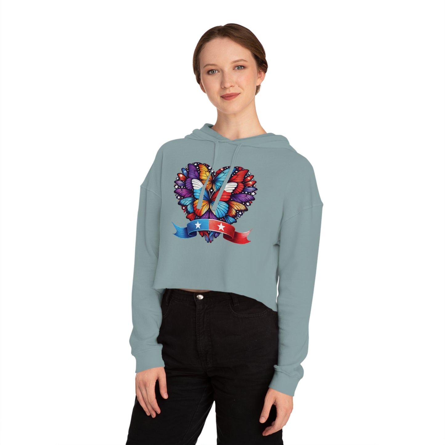 Women’s Cropped Butterfly's Heartland Hooded Sweatshirt