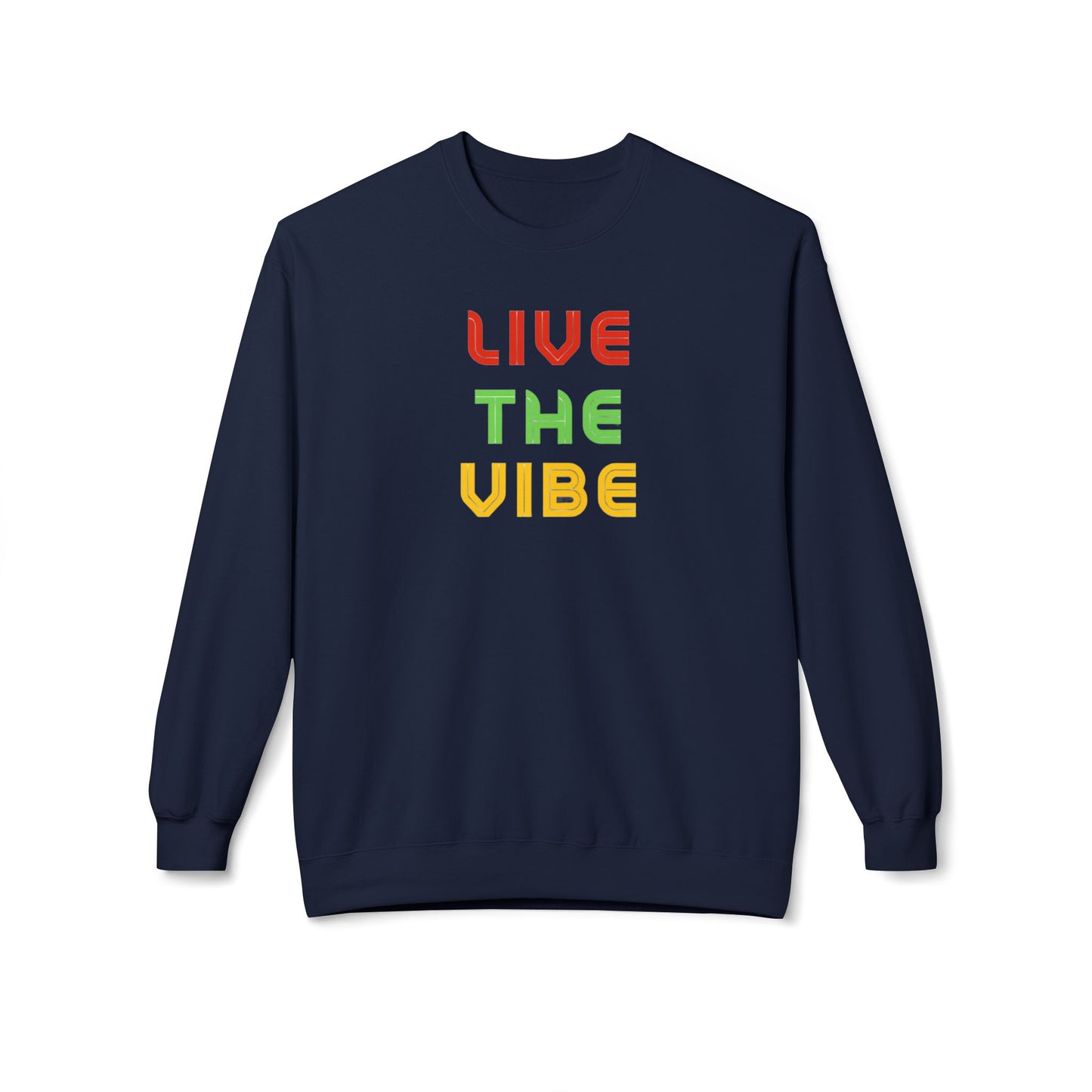 Begetter's Unisex Midweight Softstyle Fleece Crewneck Sweatshirt - Live The Vibe Sweatshirt