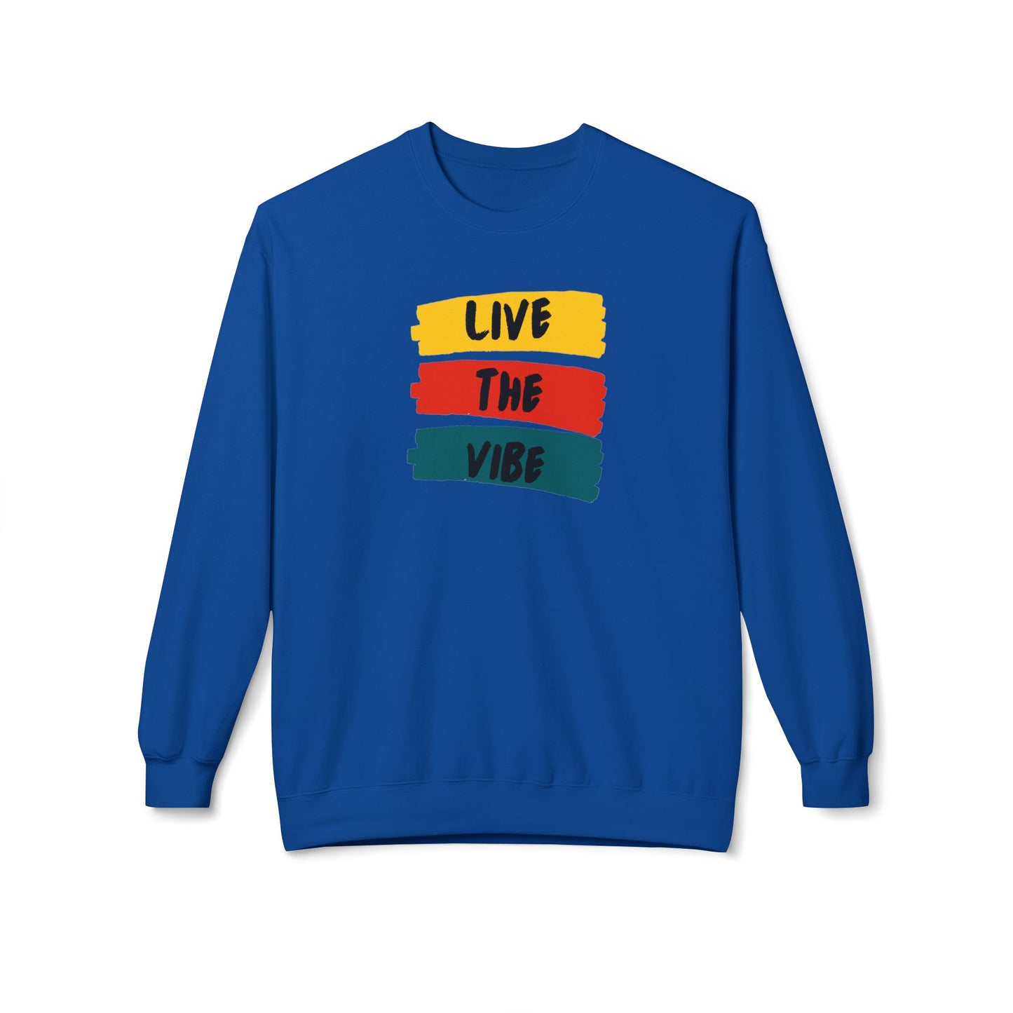 Begetter's Unisex Midweight Softstyle Fleece Crewneck Sweatshirt - Live The Vibe Sweatshirt