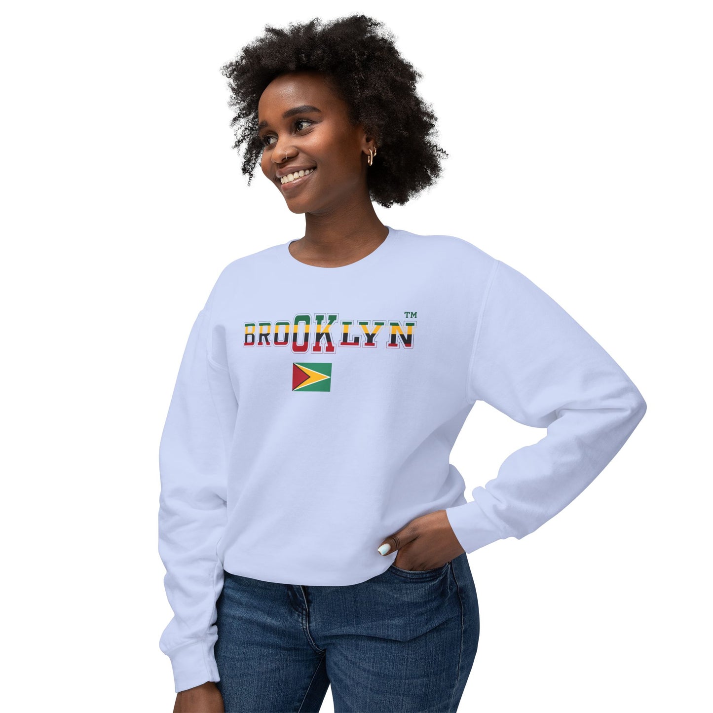 Guyana Unisex Lightweight Crewneck Sweatshirt