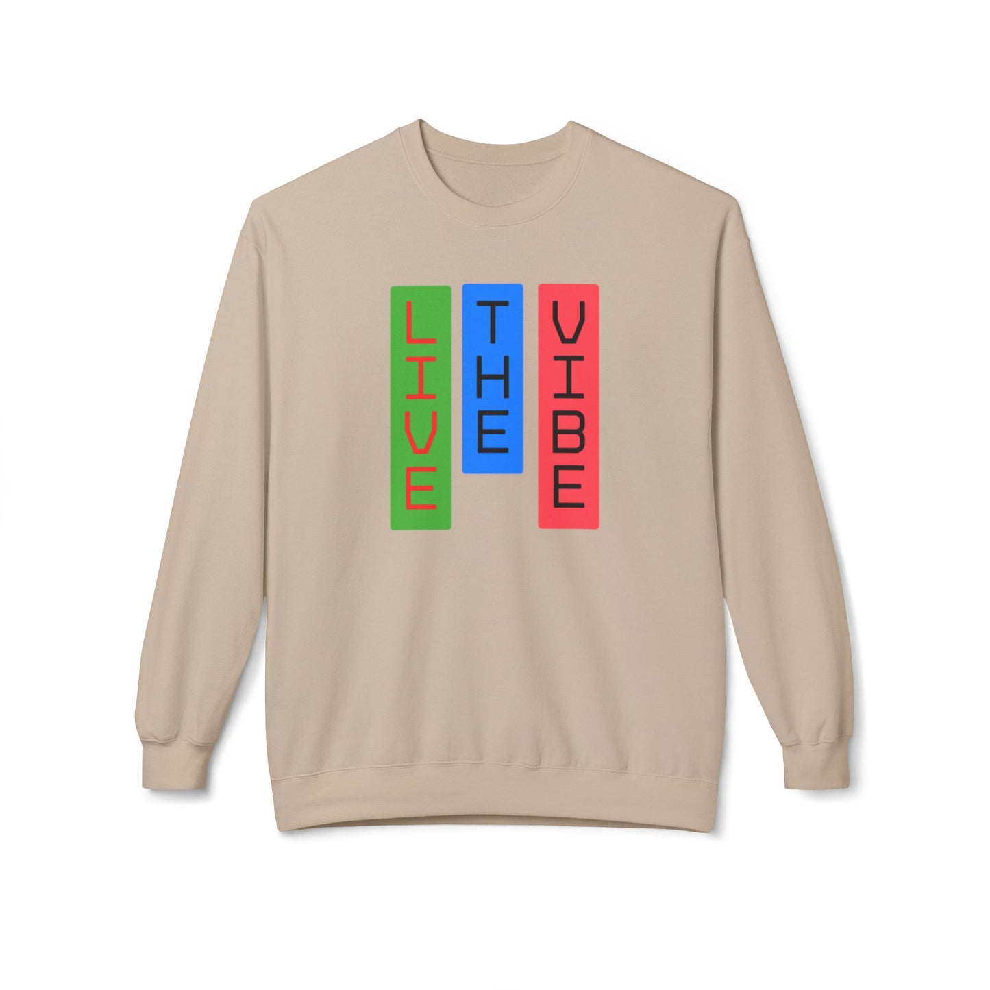Begetter's Unisex Midweight Softstyle Fleece Crewneck Sweatshirt - Live The Vibe Sweatshirt