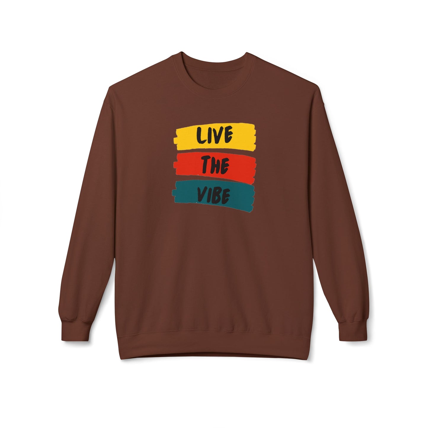 Begetter's Unisex Midweight Softstyle Fleece Crewneck Sweatshirt - Live The Vibe Sweatshirt