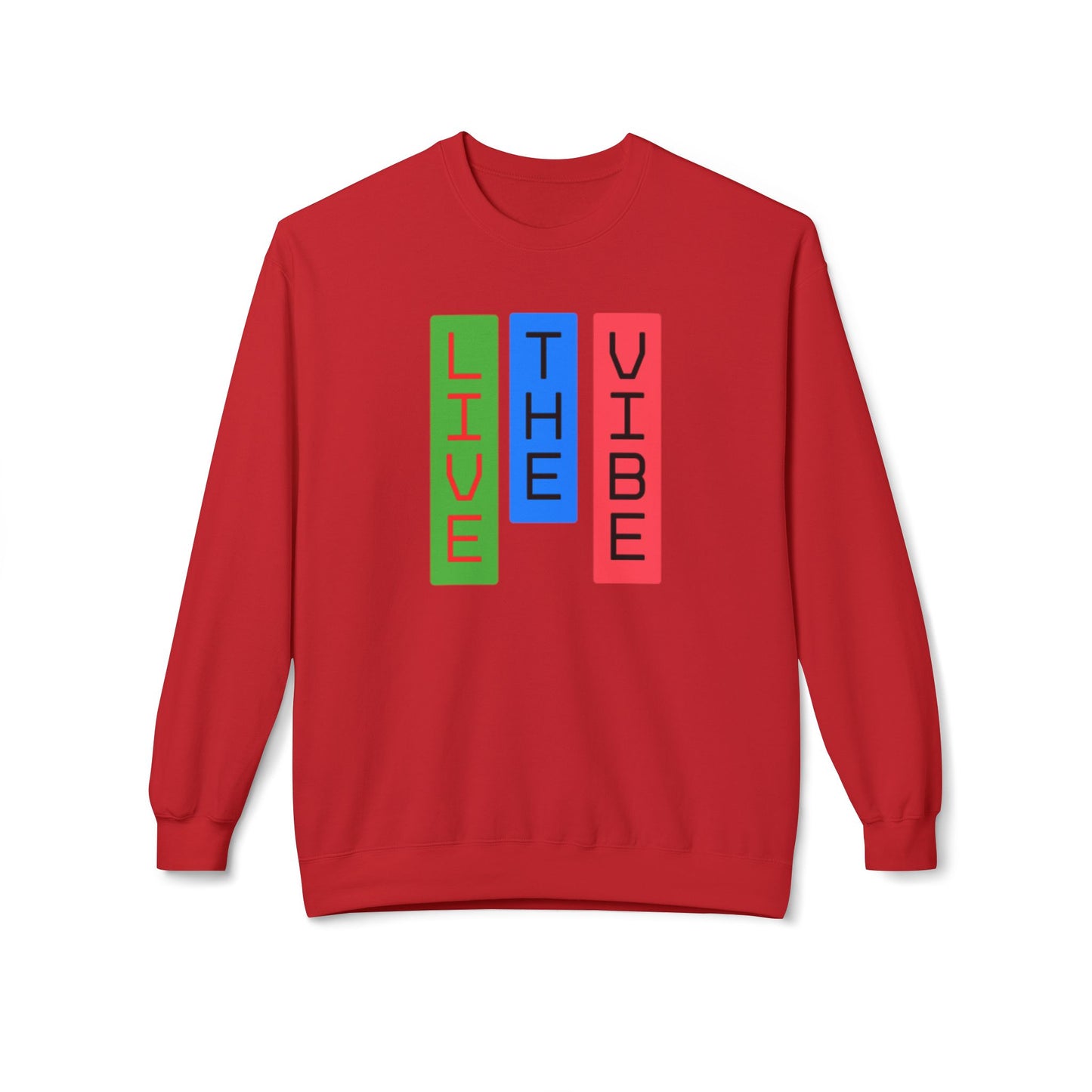 Begetter's Unisex Midweight Softstyle Fleece Crewneck Sweatshirt - Live The Vibe Sweatshirt