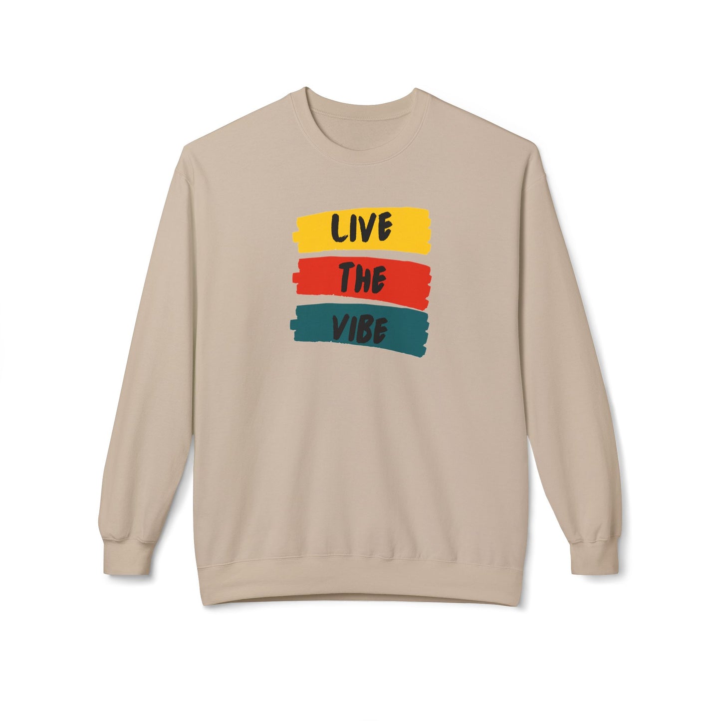 Begetter's Unisex Midweight Softstyle Fleece Crewneck Sweatshirt - Live The Vibe Sweatshirt