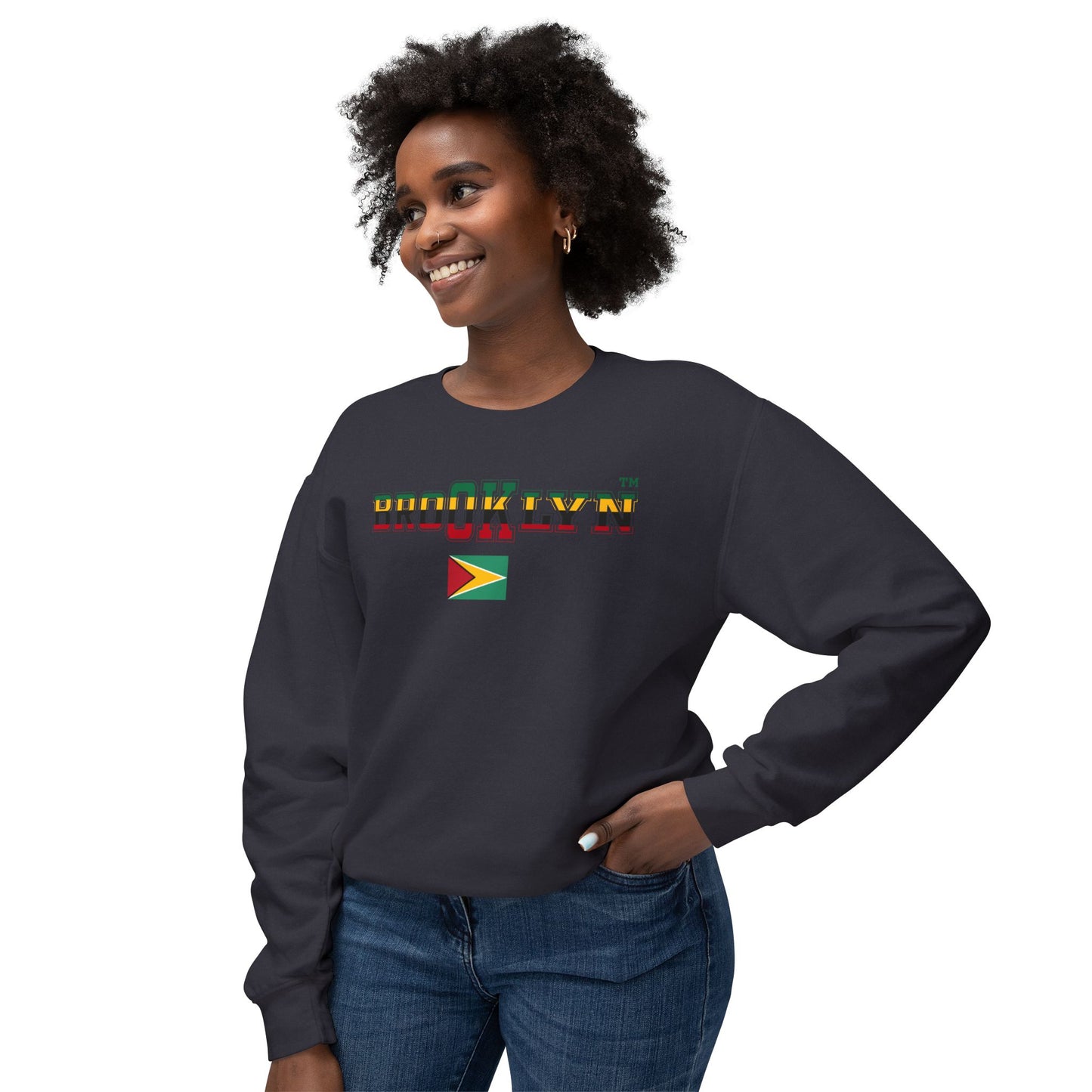 Guyana Unisex Lightweight Crewneck Sweatshirt