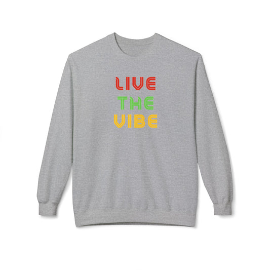 Begetter's Unisex Midweight Softstyle Fleece Crewneck Sweatshirt - Live The Vibe Sweatshirt