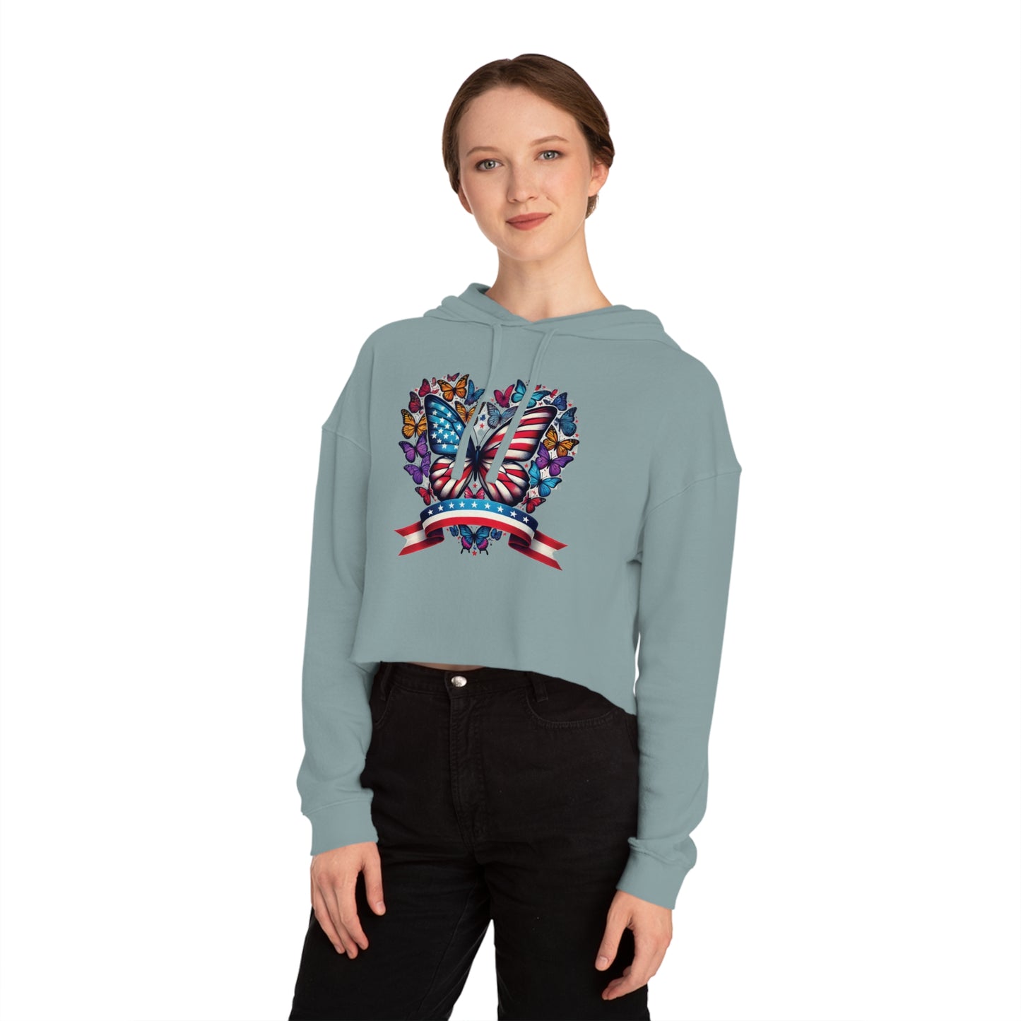 Women’s Cropped Butterfly's Heartland Hooded Sweatshirt