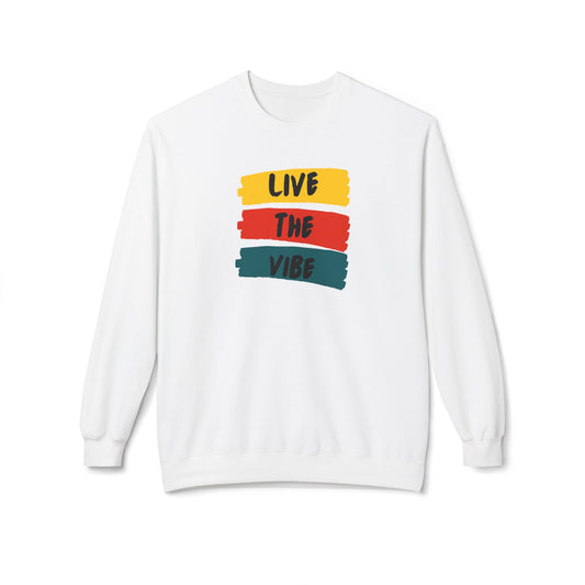 Begetter's Unisex Midweight Softstyle Fleece Crewneck Sweatshirt - Live The Vibe Sweatshirt