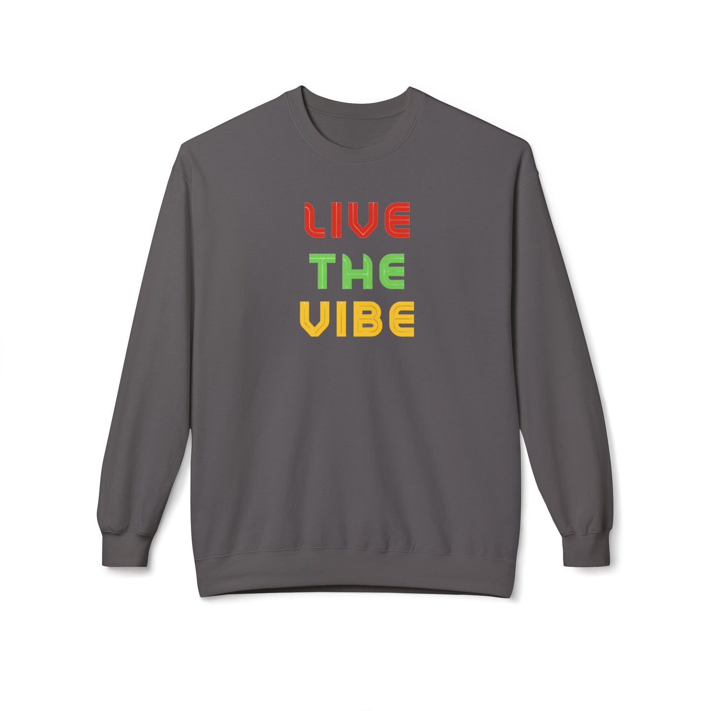 Begetter's Unisex Midweight Softstyle Fleece Crewneck Sweatshirt - Live The Vibe Sweatshirt