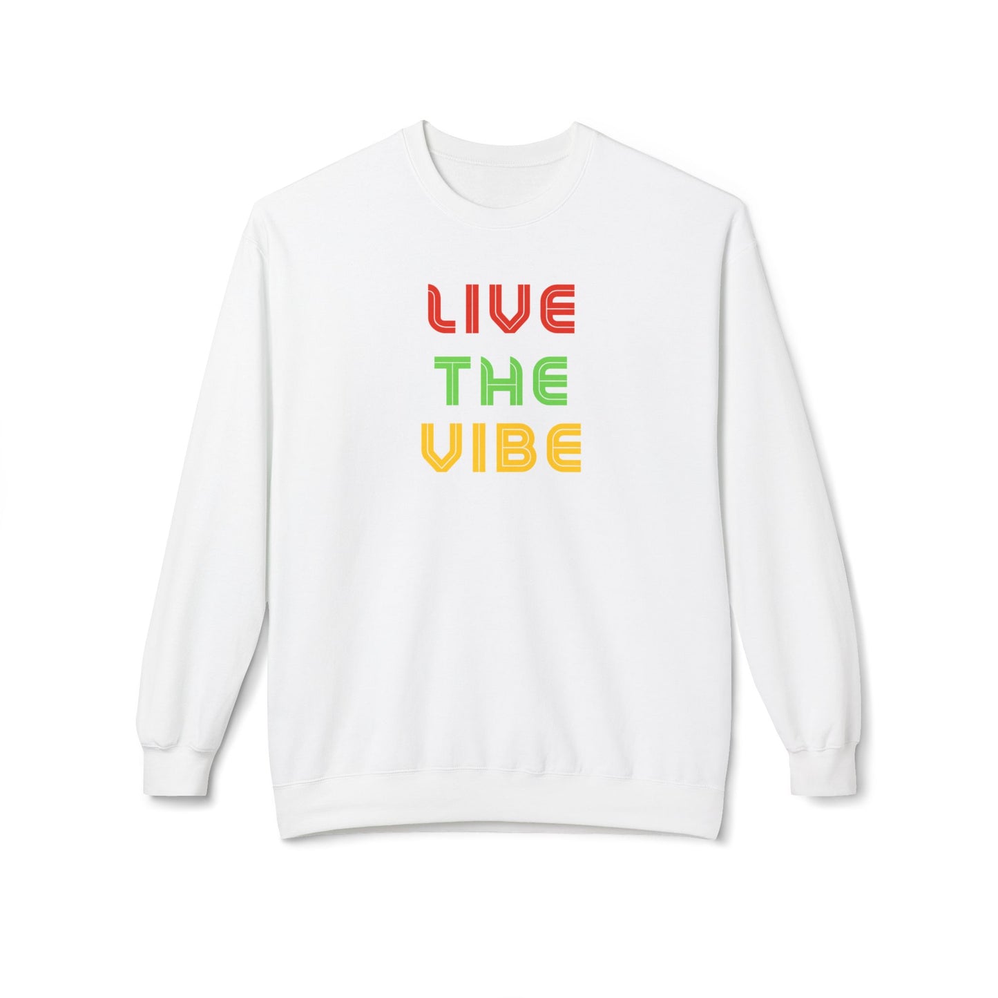 Begetter's Unisex Midweight Softstyle Fleece Crewneck Sweatshirt - Live The Vibe Sweatshirt