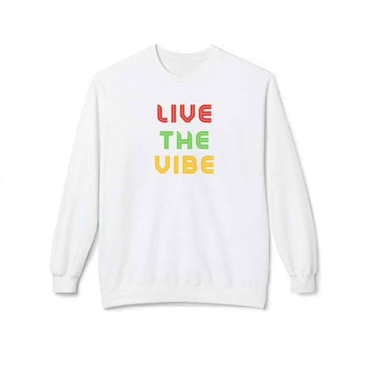 Begetter's Unisex Midweight Softstyle Fleece Crewneck Sweatshirt - Live The Vibe Sweatshirt